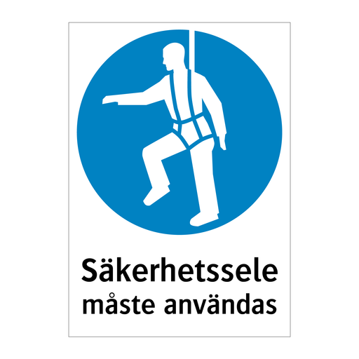 Säkerhetssele måste användas & Säkerhetssele måste användas & Säkerhetssele måste användas