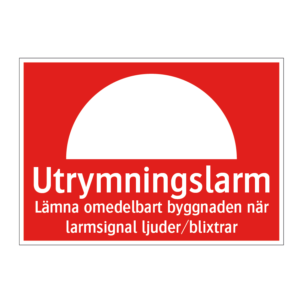 Utrymningslarm lämna omedelbart byggnaden när larmsignal ljuder blixtrar