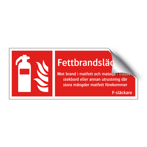 Fettbrandsläckare - ISO 7010 & Fettbrandsläckare - ISO 7010
