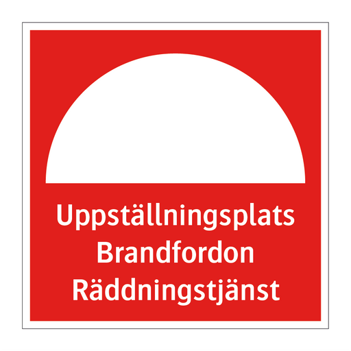 Uppställningsplats brandfordon räddningstjänst