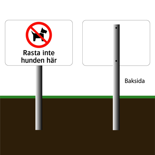 Pinnskylt - Rasta inte hunden här 1 (1)