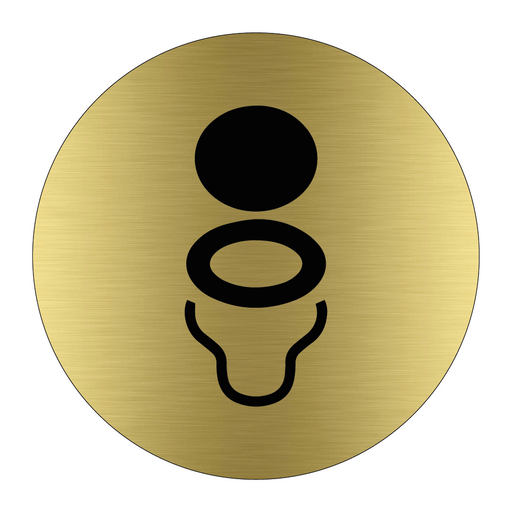 Toalettsymbol - Rund - Alubrass & Toalettsymbol - Rund - Alubrass & Toalettsymbol - Rund - Alubrass