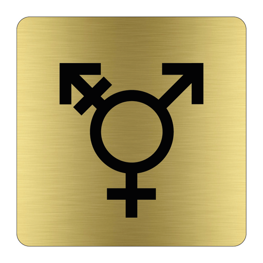 Toalettskylt med transsymbol - Alubrass & Toalettskylt med transsymbol - Alubrass