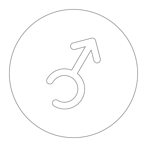 Toalettsymbol herrar - vinyldekal & Toalettsymbol herrar - vinyldekal