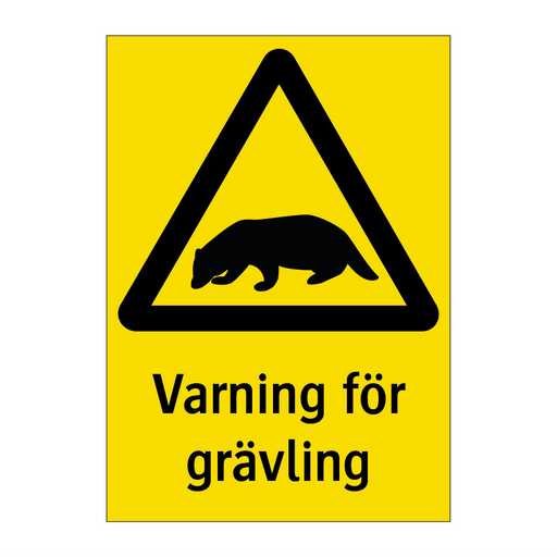 Varning för grävling & Varning för grävling & Varning för grävling & Varning för grävling