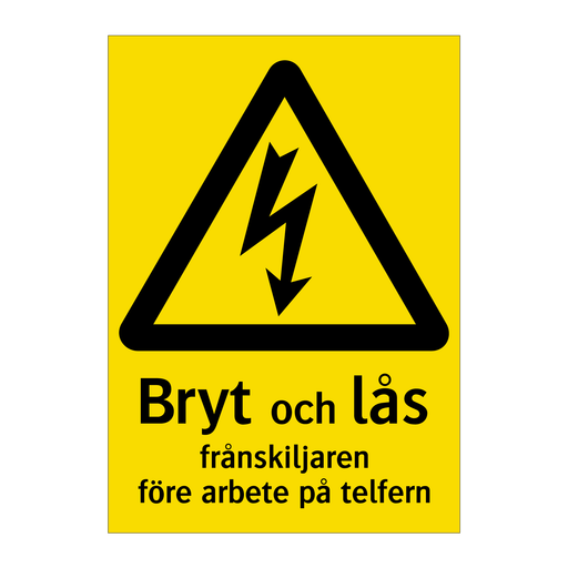 Bryt och lås frånskiljaren före arbete på telfern