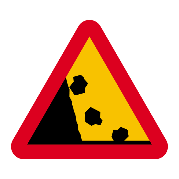 A12-2 Varning för stenras & A12-2 Varning för stenras & A12-2 Varning för stenras