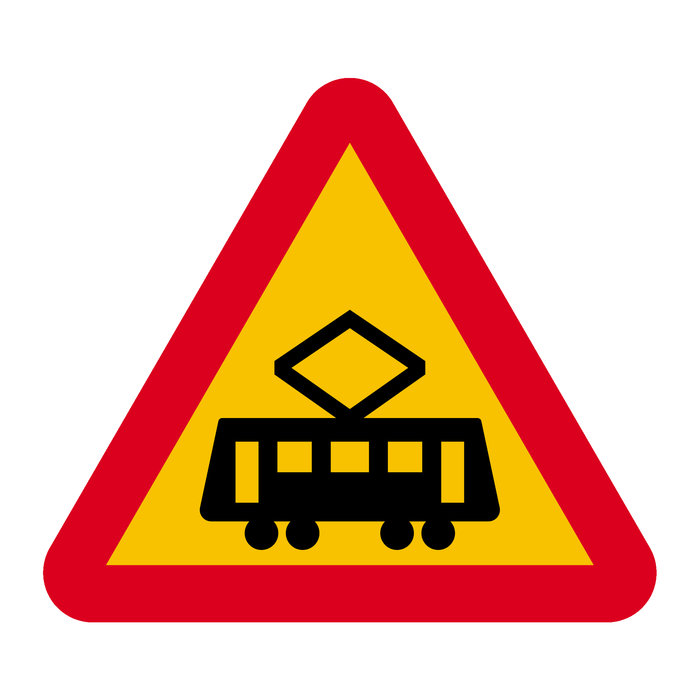 A37 Varning för korsning med spårvagn & A37 Varning för korsning med spårvagn