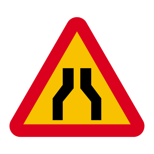 A5-1 Varning för avsmalnande väg & A5-1 Varning för avsmalnande väg