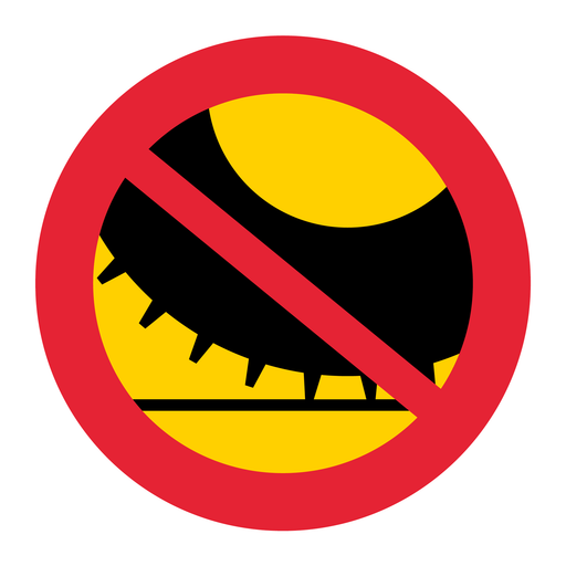 C44 Förbud mot trafik med annat motordrivet fordon med dubbdäck än moped klass II