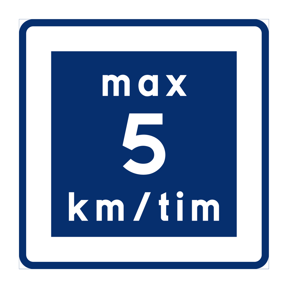 E11-05 Rekommenderad lägre hastighet 5km/h & E11-05 Rekommenderad lägre hastighet 5km/h