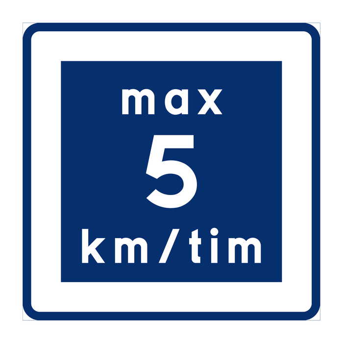 E11-05 Rekommenderad lägre hastighet 5km/h & E11-05 Rekommenderad lägre hastighet 5km/h