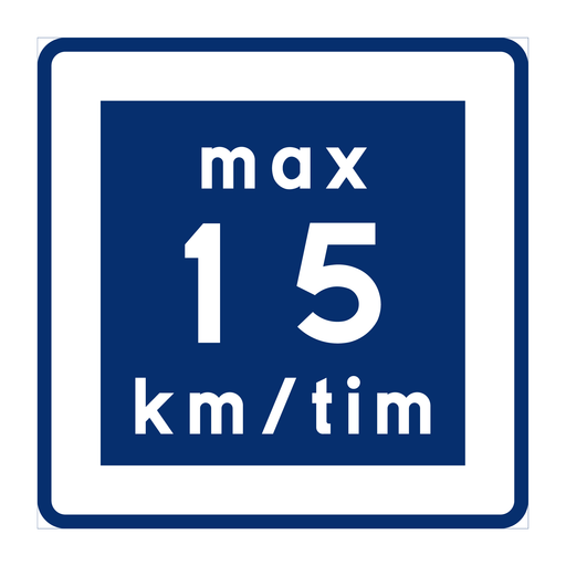 E11-15 Rekommenderad lägre hastighet 15km/h & E11-15 Rekommenderad lägre hastighet 15km/h