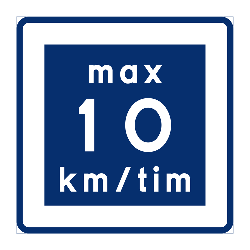 E11-1 Rekommenderad lägre hastighet 10km/h & E11-1 Rekommenderad lägre hastighet 10km/h