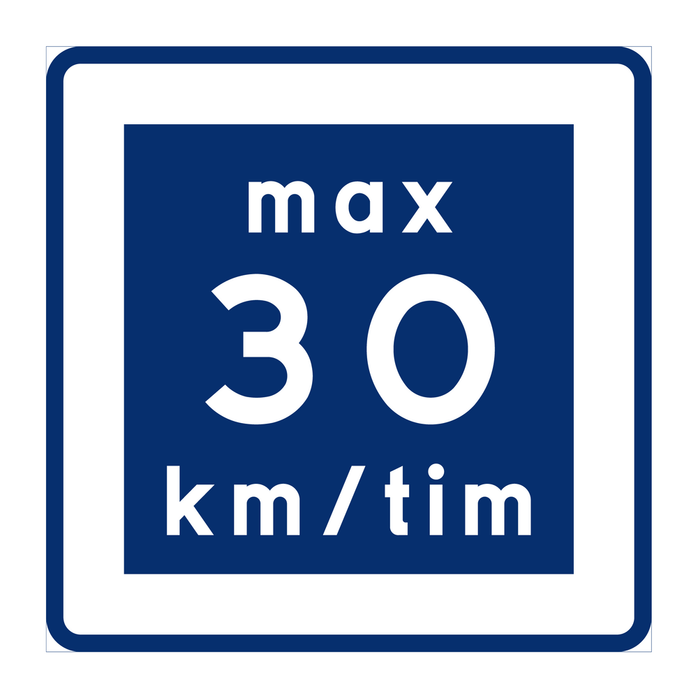 E11-3 Rekommenderad lägre hastighet 30km/h & VM-E11-3 Rekommenderad lägre hastighet 30km/h