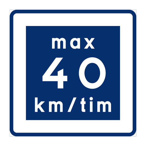 E11-4 Rekommenderad lägre hastighet 40km/h & VM-E11-4 Rekommenderad lägre hastighet 40km/h