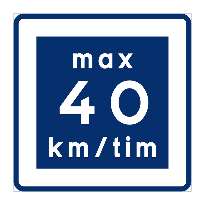 E11-4 Rekommenderad lägre hastighet 40km/h & VM-E11-4 Rekommenderad lägre hastighet 40km/h