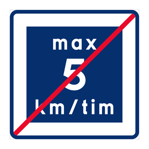 E12-05 Rekommenderad lägre hastighet upphör 5 km/h