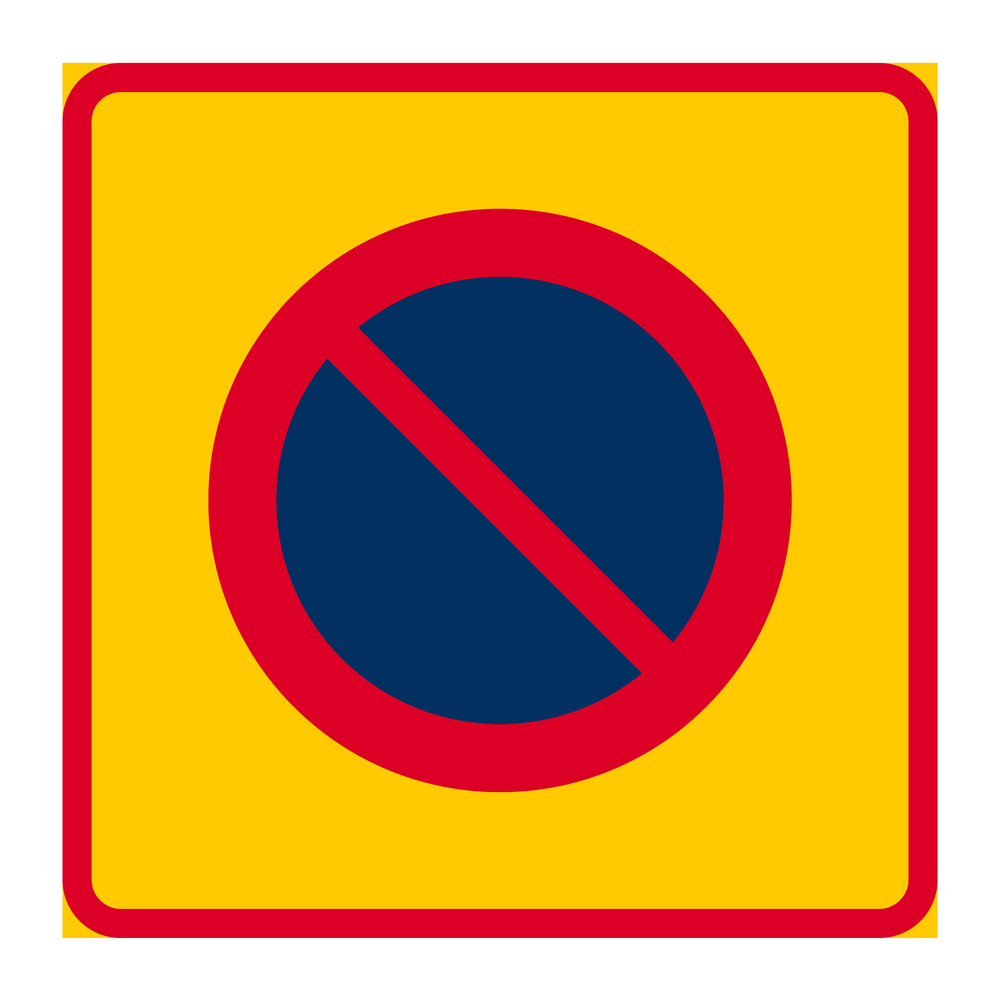 E20-1 Områdesmärke Förbud mot att parkera fordon & Områdesmärke Förbud mot att parkera fordon
