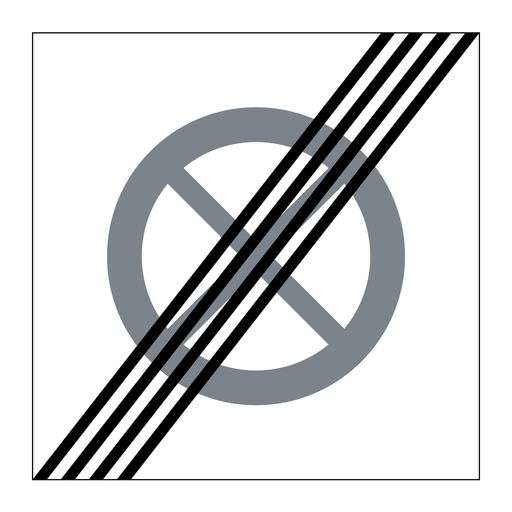 E21-15 Slut på område Förbud mot att stanna och parkera fordon