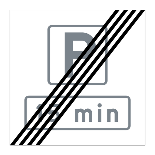 E21-16 Slut på område Parkeringsregler & Slut på område Parkeringsregler