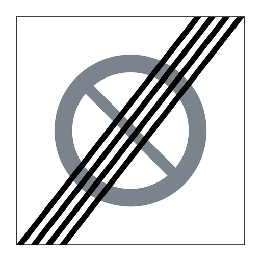 E21-1 Slut på område Förbud mot att parkera fordon