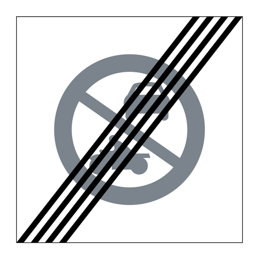 E21-3 Slut på område Förbud mot trafik med annat motordrivet fordon än moped klass II