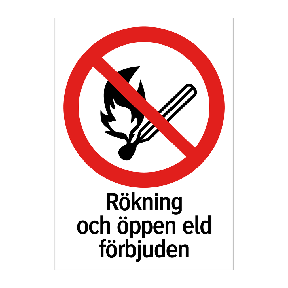 Rökning och öppen eld förbjuden & Rökning och öppen eld förbjuden