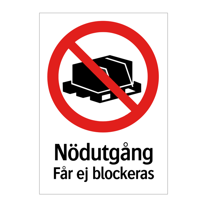 Nödutgång får ej blockeras & Nödutgång får ej blockeras & Nödutgång får ej blockeras
