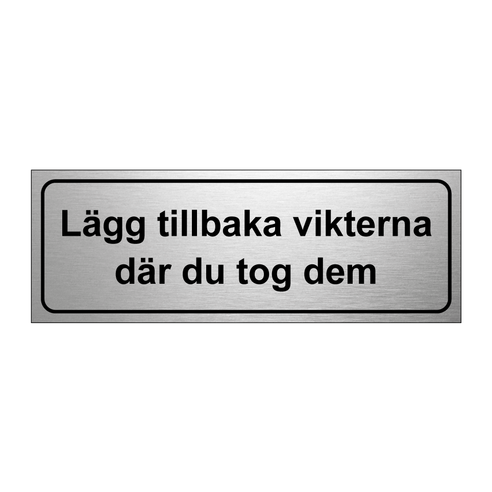 Lägg tillbaka vikterna där du tog dem & Lägg tillbaka vikterna där du tog dem