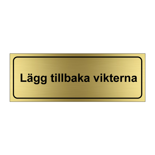 Lägg tillbaka vikterna & Lägg tillbaka vikterna & Lägg tillbaka vikterna