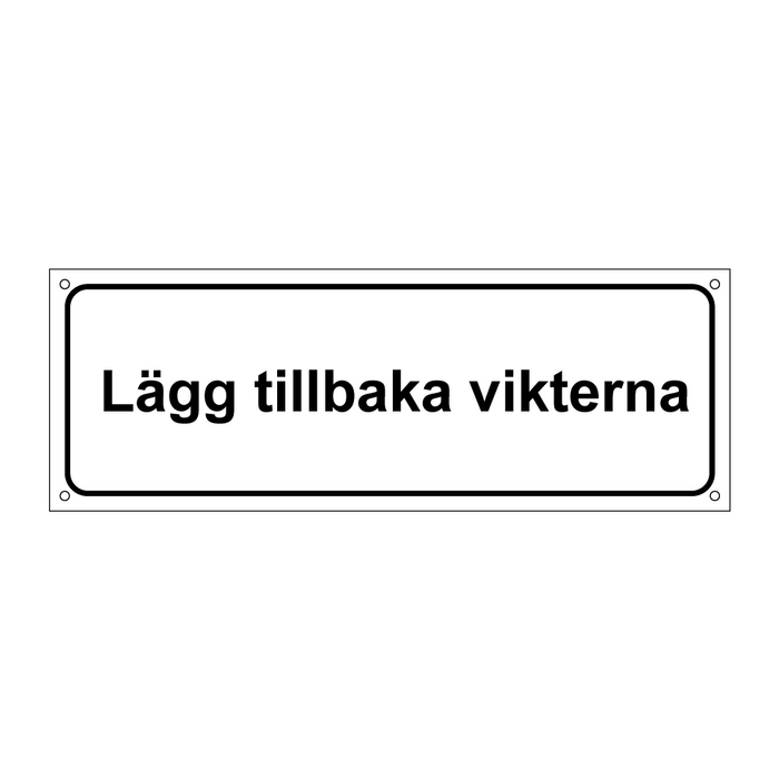 Lägg tillbaka vikterna & Lägg tillbaka vikterna