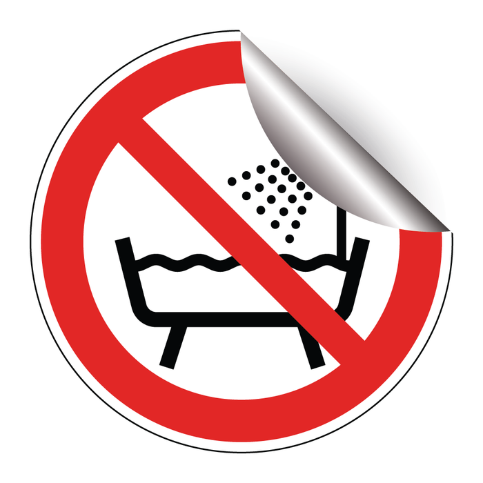P026 Använd ej i badkar, dusch eller i vatten & P026 Använd ej i badkar, dusch eller i vatten