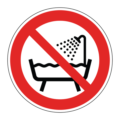 P026 Använd ej i badkar, dusch eller i vatten & P026 Använd ej i badkar, dusch eller i vatten