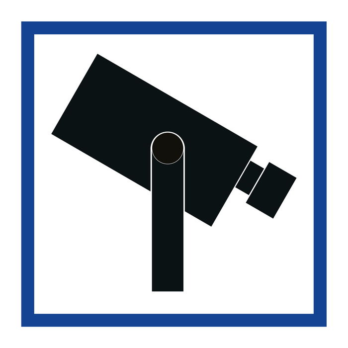 Kameraövervakning-symbol – Fästs på insidan & Kameraovervakning-symbol – Fästs på insidan
