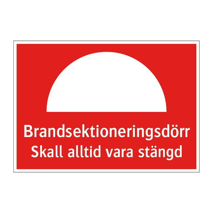 Brandsektioneringsdörr skall alltid vara stängd