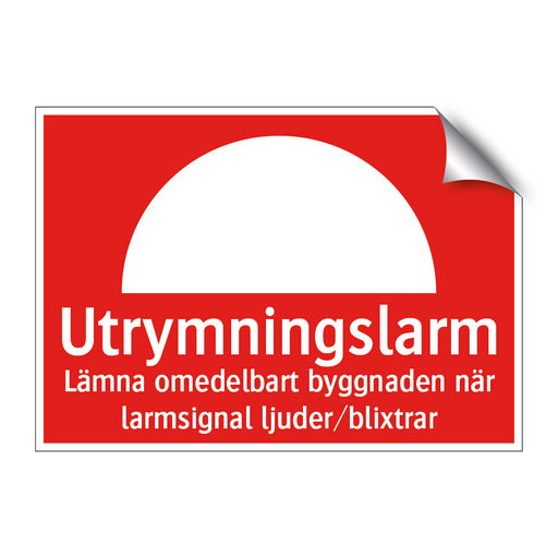 Utrymningslarm lämna omedelbart byggnaden när larmsignal ljuder blixtrar