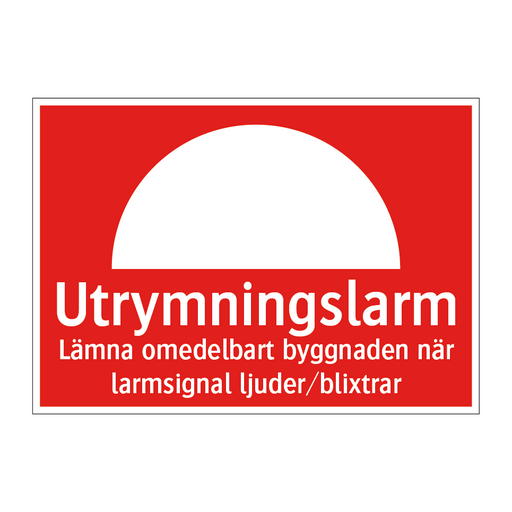 Utrymningslarm lämna omedelbart byggnaden när larmsignal ljuder blixtrar