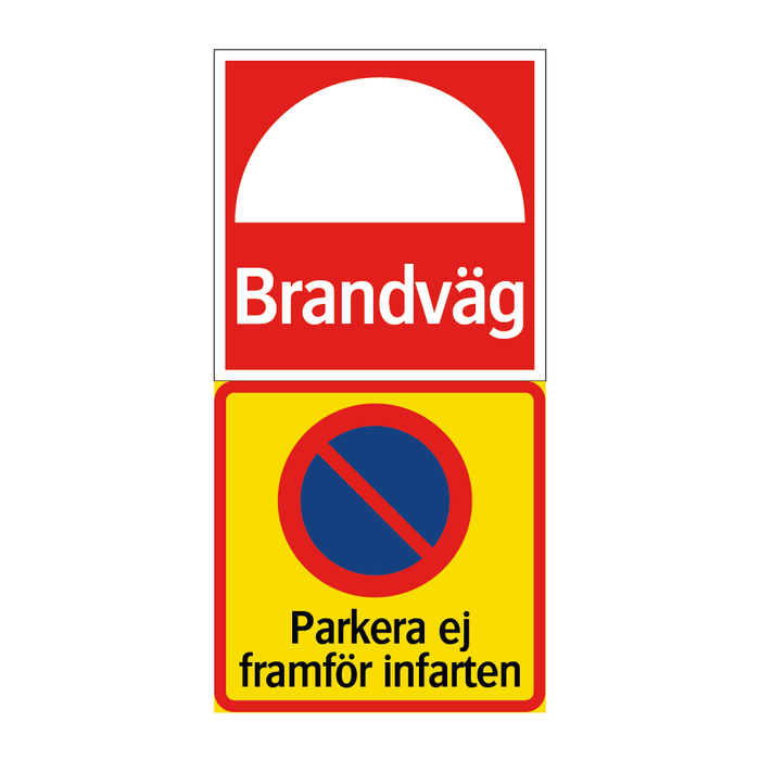 Brandväg parkera ej framför infarten & Brandväg parkera ej framför infarten