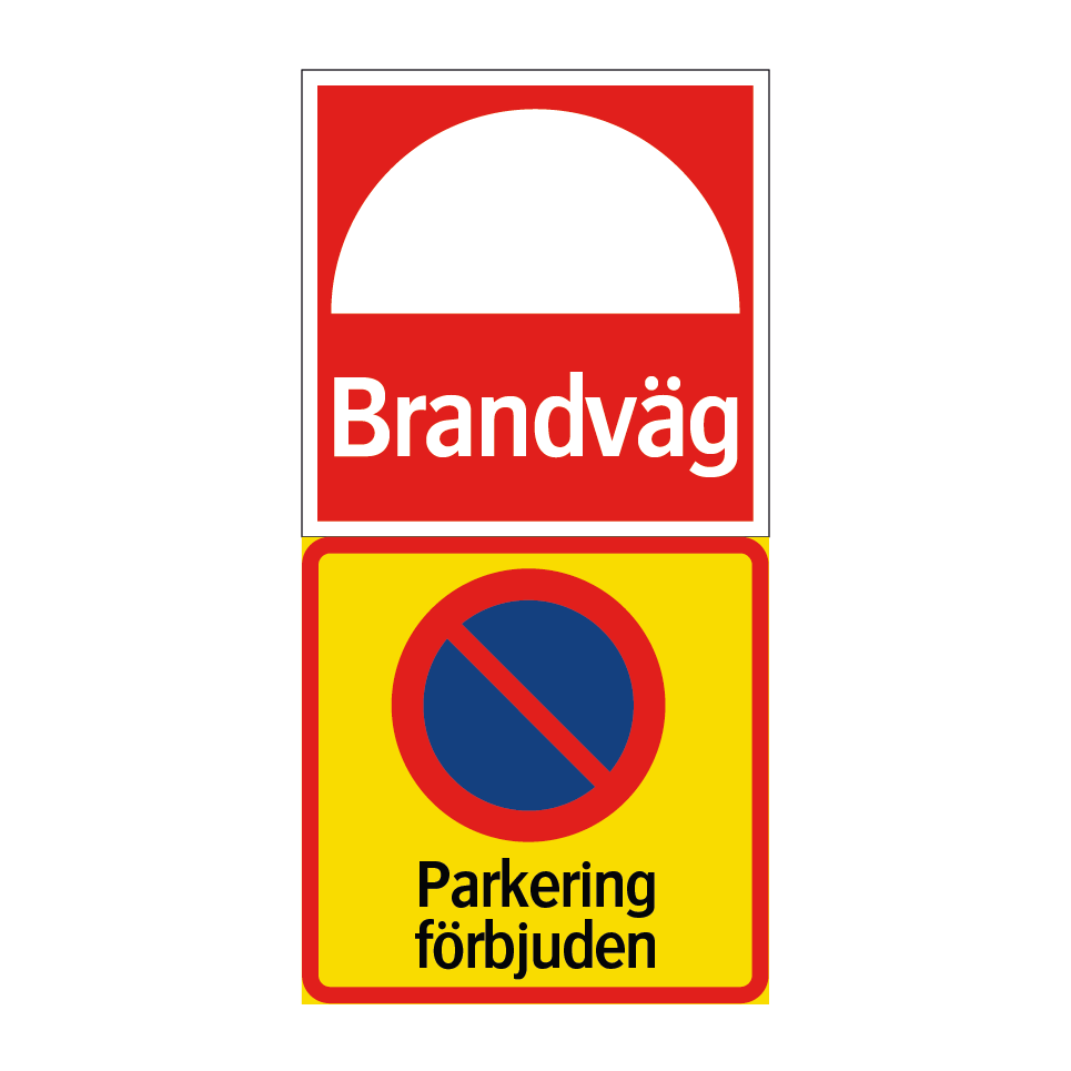 Brandväg parkering förbjuden & Brandväg parkering förbjuden & Brandväg parkering förbjuden