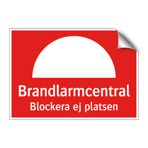 Brandlarmcentral blockera ej platsen & Brandlarmcentral blockera ej platsen