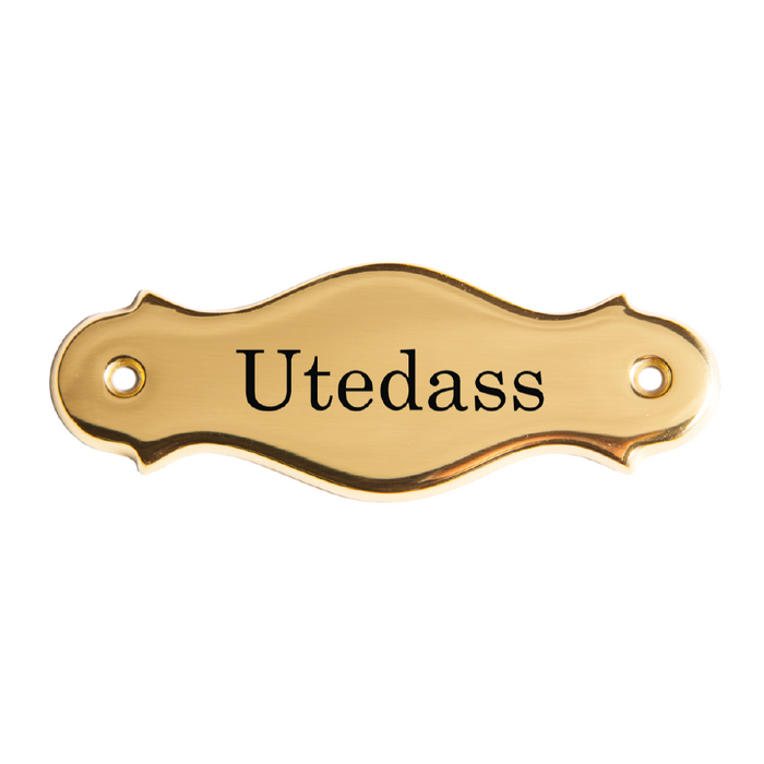 Utedass-skylt mässing & Utedass-skylt mässing