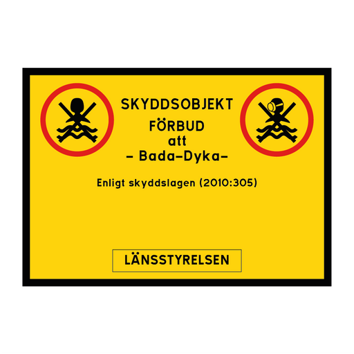 Skyddsobjekt - Förbud att bada och dyka, Länsstyrelsen