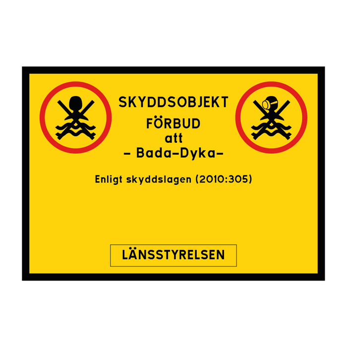 Skyddsobjekt - Förbud att bada och dyka, Länsstyrelsen