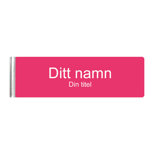 Namnbricka Militärklämma Rosa med vit text & Militärklämma Rosa med vit text