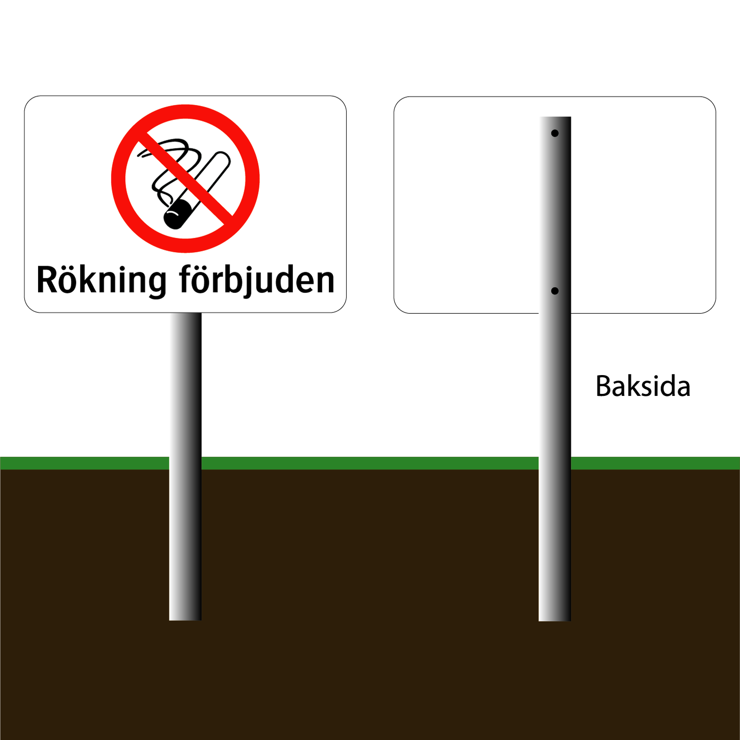 Pinnskylt - Rökning förbjuden— Skyltcentralen