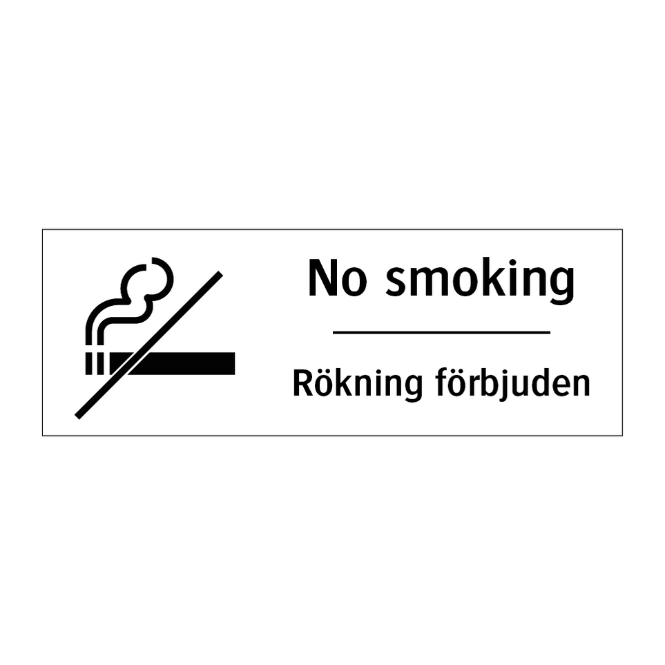 Rökning förbjuden - Skyltar om rökförbud— Skyltcentralen
