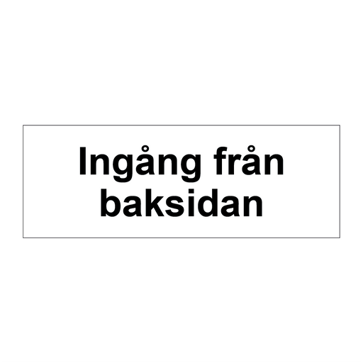 Ingång från baksidan & Ingång från baksidan & Ingång från baksidan & Ingång från baksidan