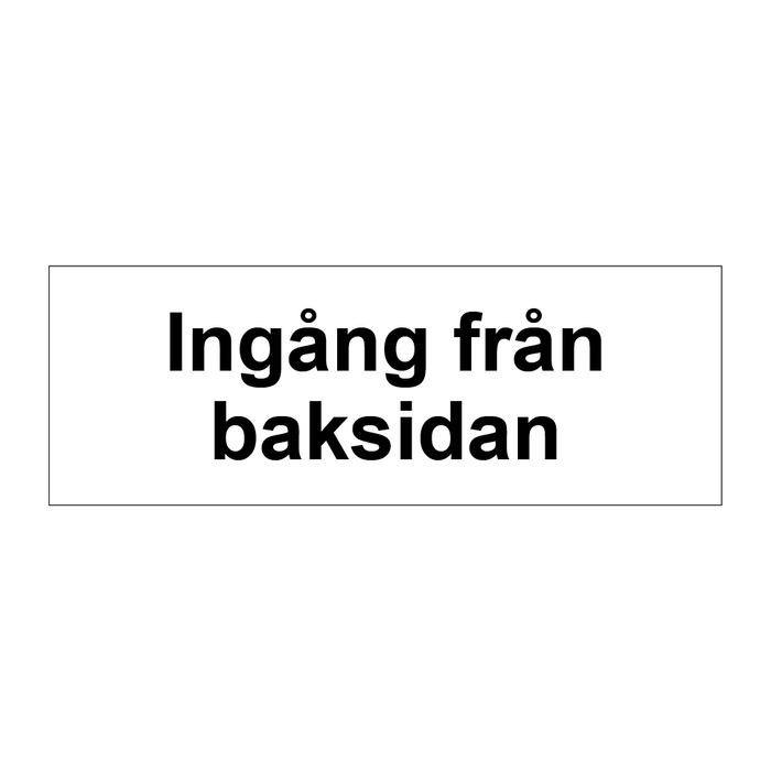 Ingång från baksidan & Ingång från baksidan & Ingång från baksidan & Ingång från baksidan