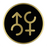 Toalettskylt symbol unisex - Rund - Alubrass & Toalettskylt symbol unisex - Rund - Alubrass